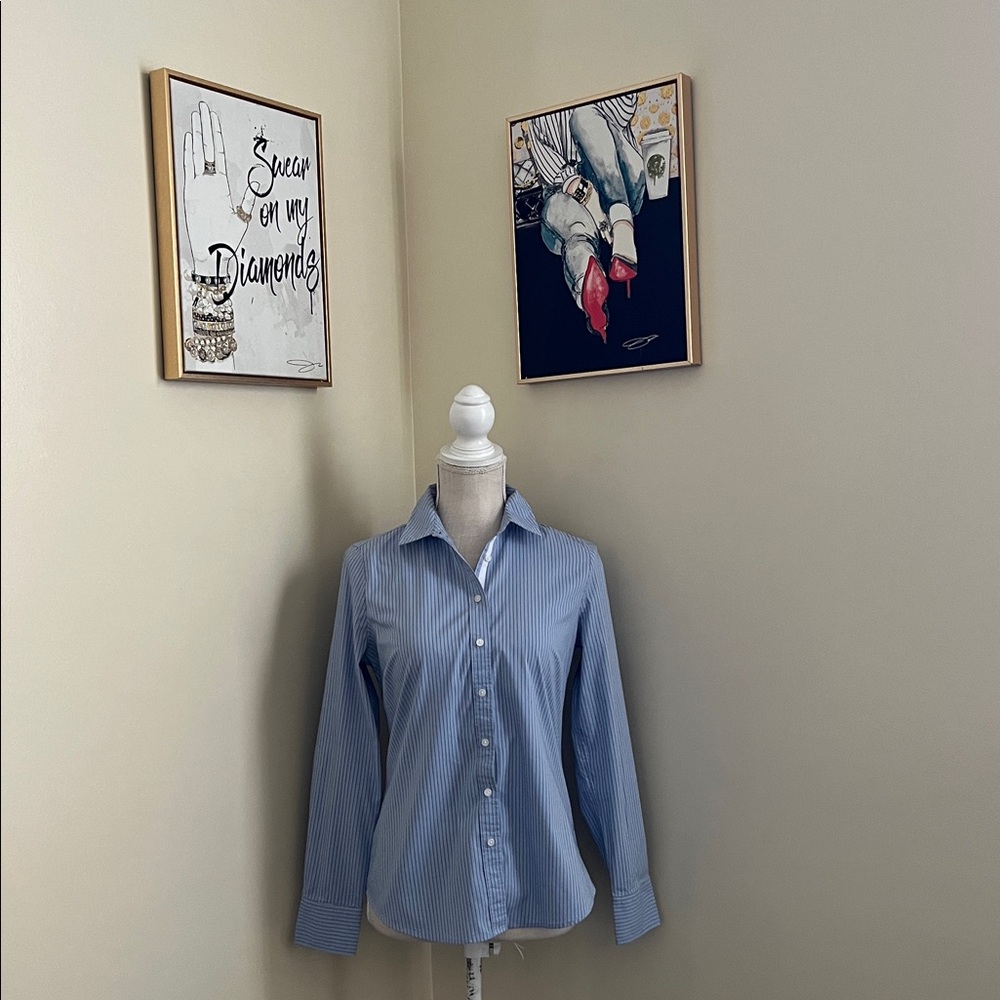 Banana Republic Light Blue Striped Shirt - Picture 4 of 15